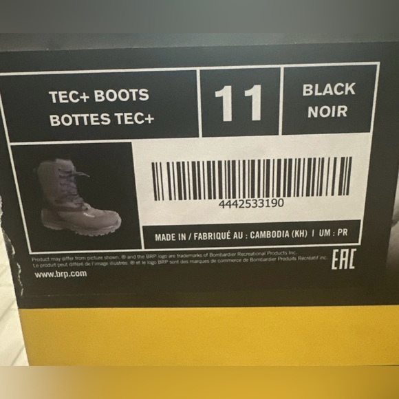 Ski-Doo TEC+ Boots Black Waterproof Primaloft Insulated Unisex NIB
